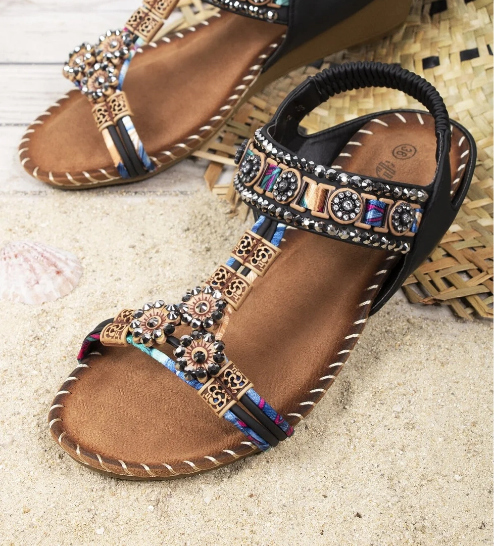 Caroline Anatomik Ortopedik Taşlı Günlük Kadın Sandalet