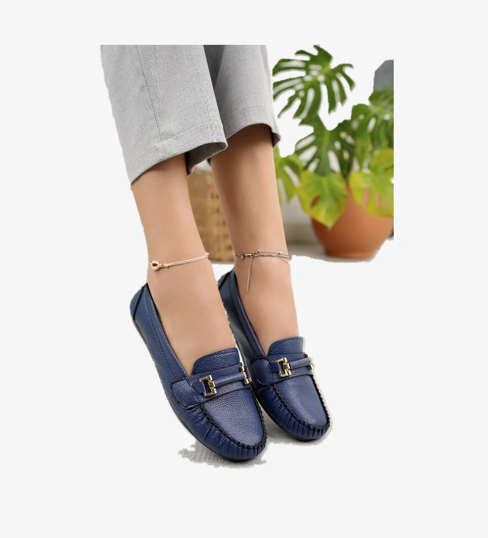 Khayt Khayt Lacivert Daisy Casual Günlük Kadın Babet Ayakkabı | Flo Lacivert - 1. görsel