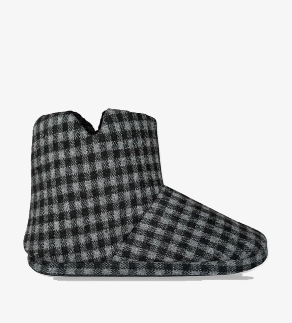 Kışlık Erkek Panduf Ev Botu SİYAH - GRİ