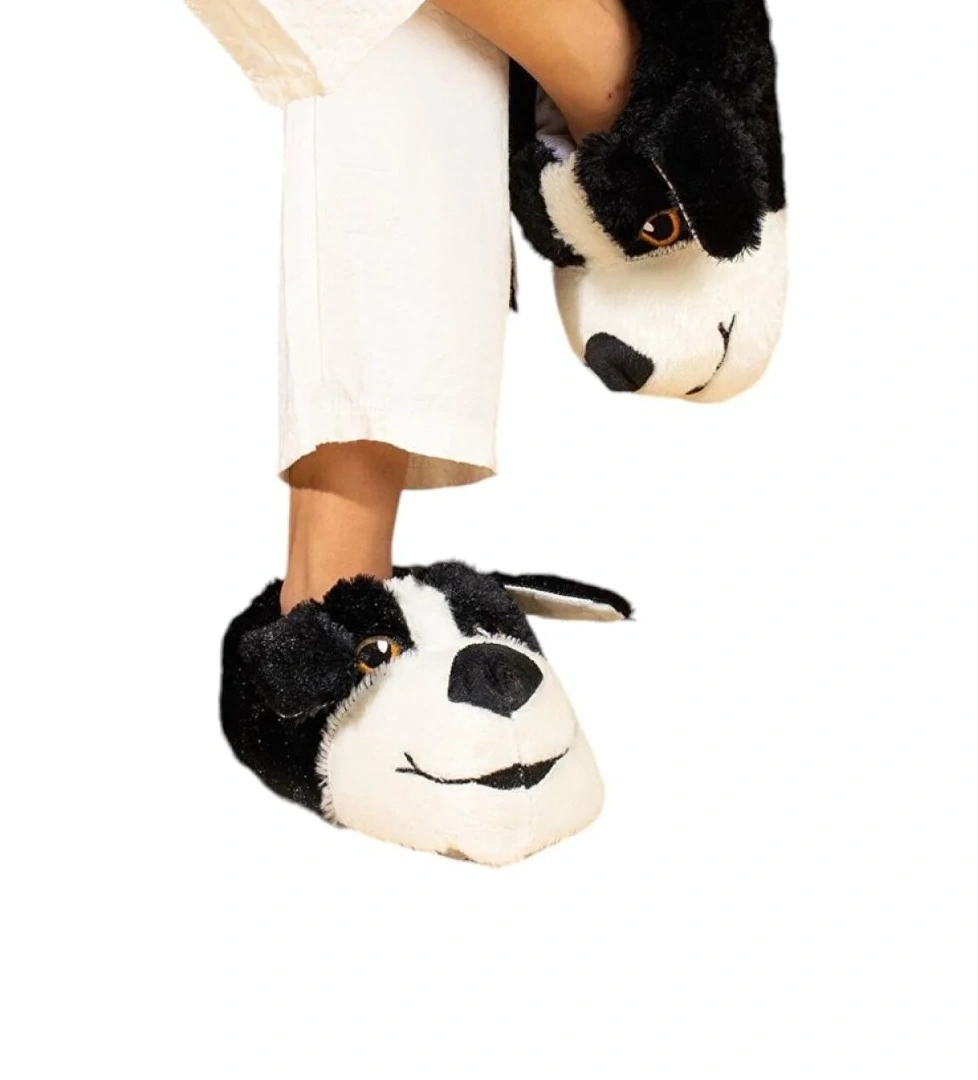 Sevimli Köpek Figürlü Çocuk Panduf SİYAH