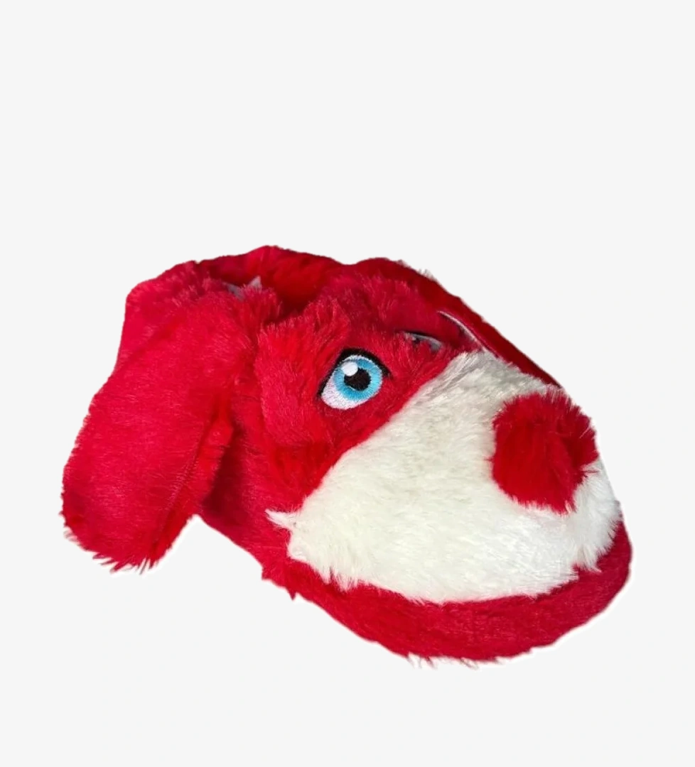 Sevimli Köpek Figürlü Çocuk Panduf KIRMIZI