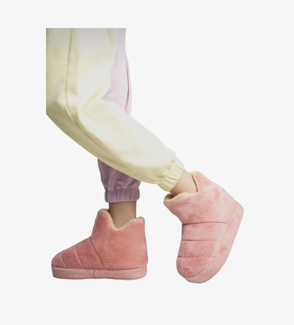 Kadın Panduf Ev Ayakkabısı Ev Botu Kalın Hafif Taban PUDRA - SİYAH