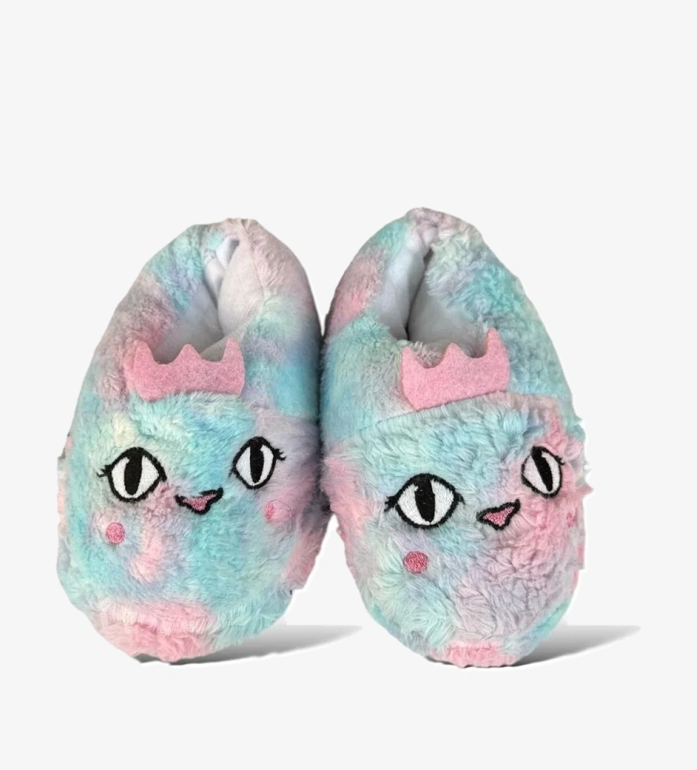 Çocuk Figürlü Panduf Ev Pandufu Ev Ayakkabısı Ev Botu Kreş Okul Ayakkabısı PEMBE - MAVİ