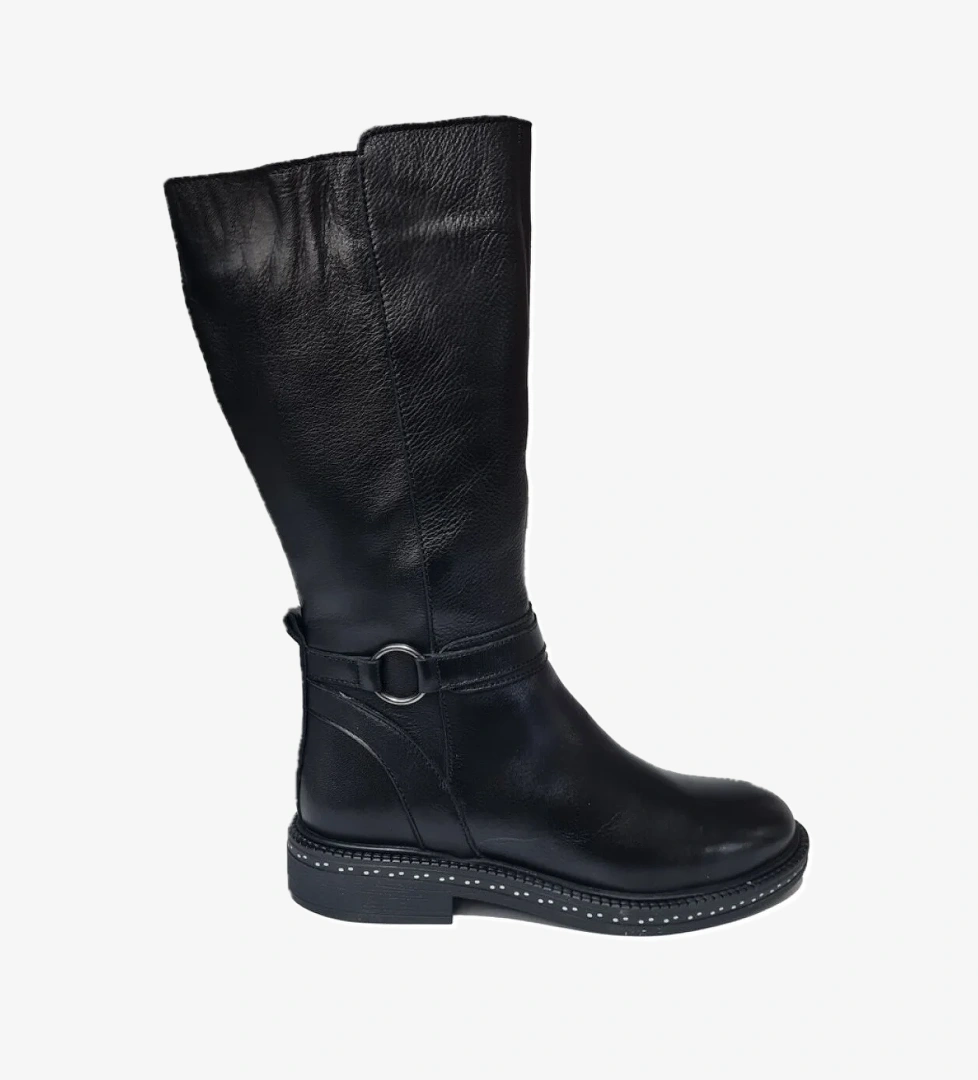 Fermuarlı Hakiki Deri Kadın Klasik Çizme 9859 - Görsel 1