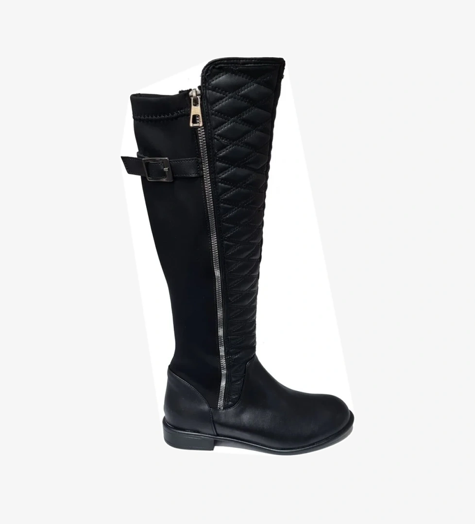 Arkası Likralı Önü Baklava Desenli Kadın Çizme 627514-z - Görsel 1