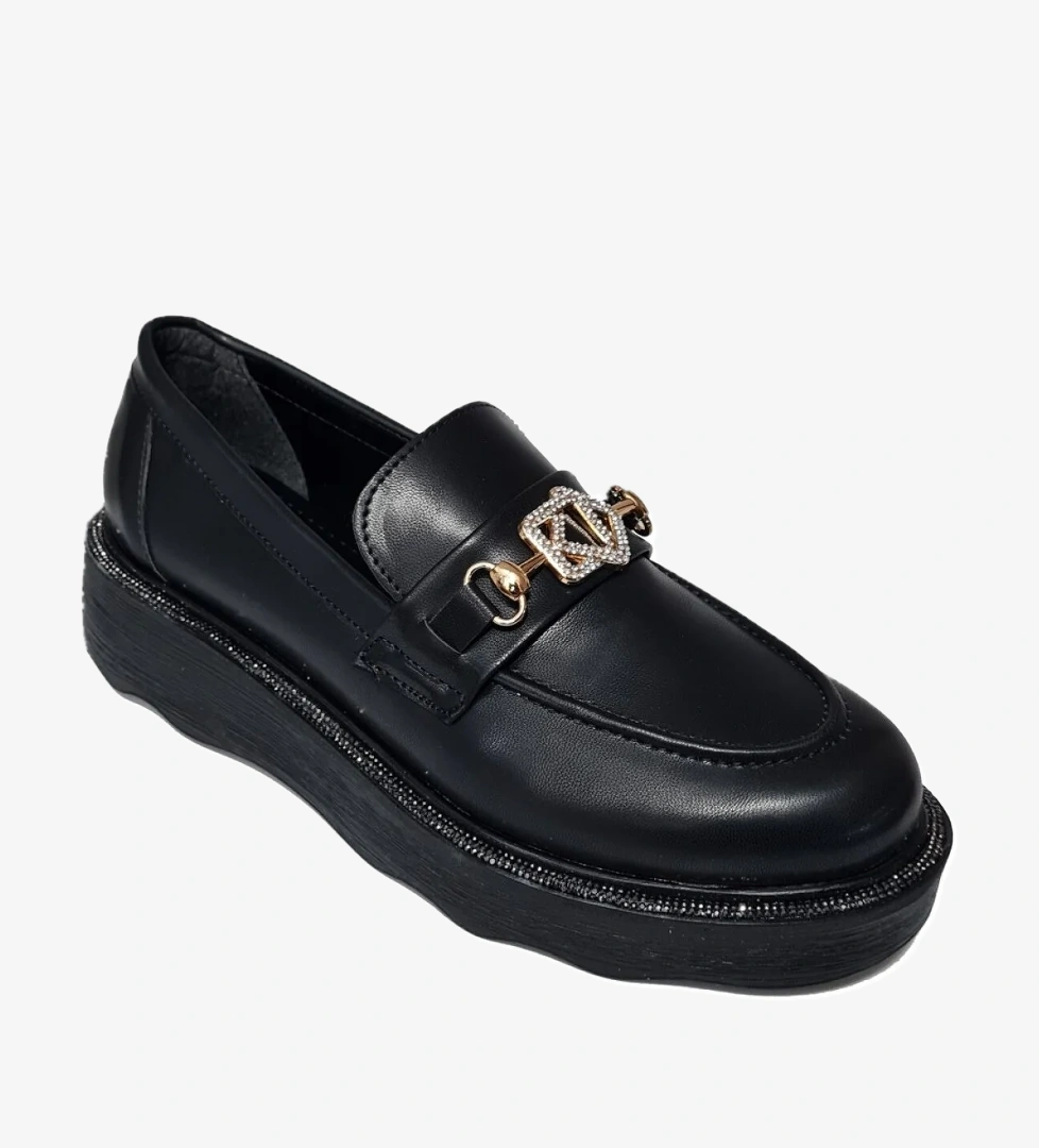 Ventes Kalın Taşlı Taban Taş Aksesuarlı Kadın Loafer Ayakkabı 8552604-z model görseli