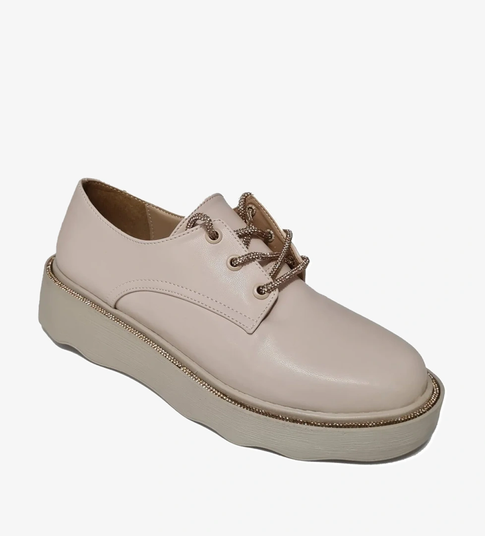 Bağlı Kalın Taban Taşlı Loafer Ayakkabı 702160-z