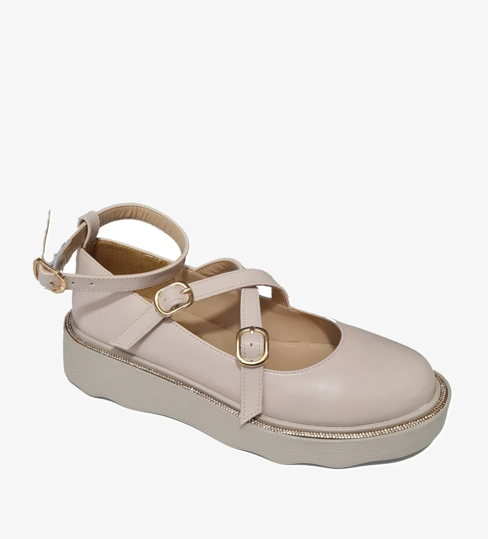 Bilek Bağlı Kalın Taban Taşlı Loafer Ayakkabı 702165-z