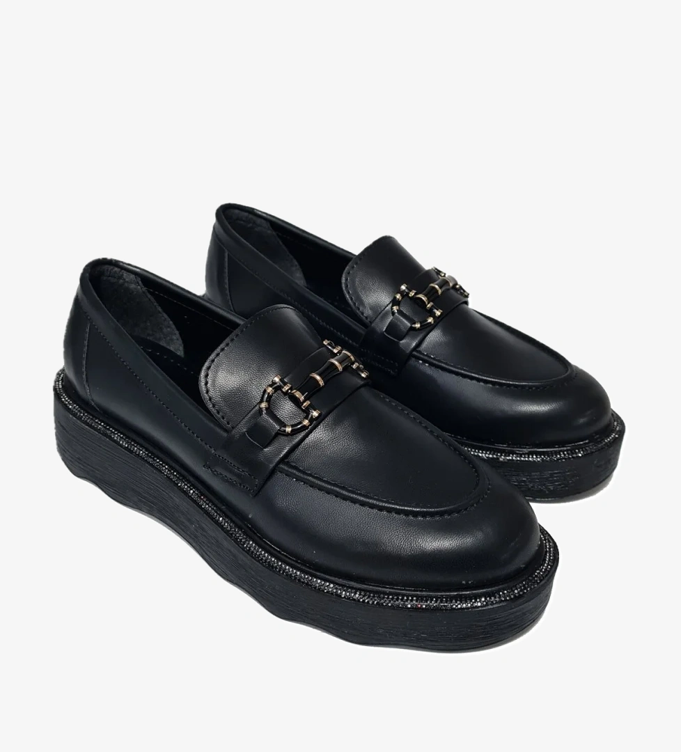 Ventes Kalın Taşlı Taban Aksesuarlı Kadın Loafer Ayakkabı 8552606-z model görseli