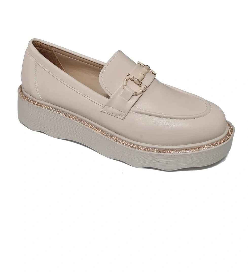 Kalın Taşlı Taban Aksesuarlı Kadın Loafer Ayakkabı 8552606-z