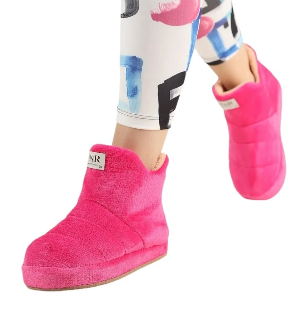 Liger Kadın Panduf Ev Ayakkabısı Botu Kalın Hafif Taban Kahverengi̇ Pembe model görseli