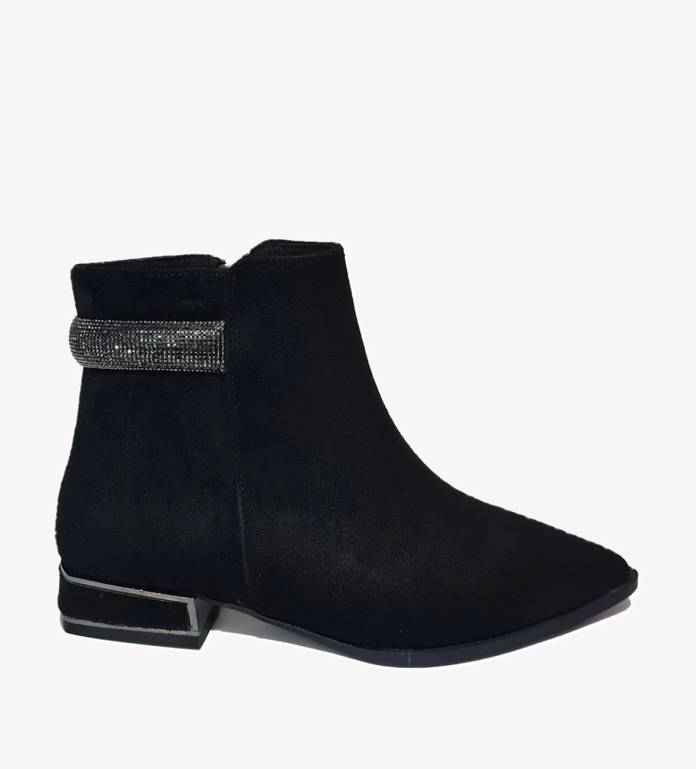 Arkaya Doğru Taşlı Kısa Topuklu Kadın Bot 248118