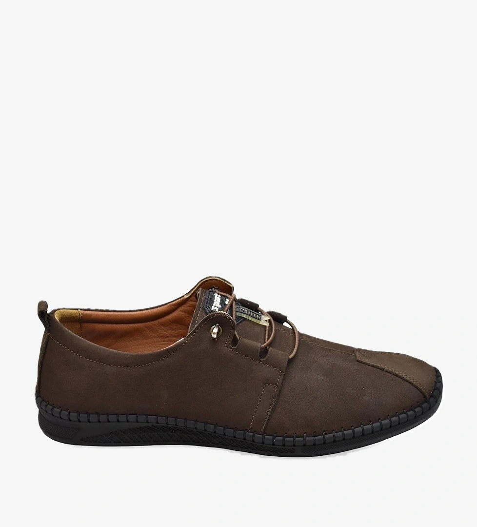 066 Tam Ortopedik Taban Hakiki Deri Nubuk Erkek Ayakkabı Günlük Erkek Ayakkabı Topuk Jelli