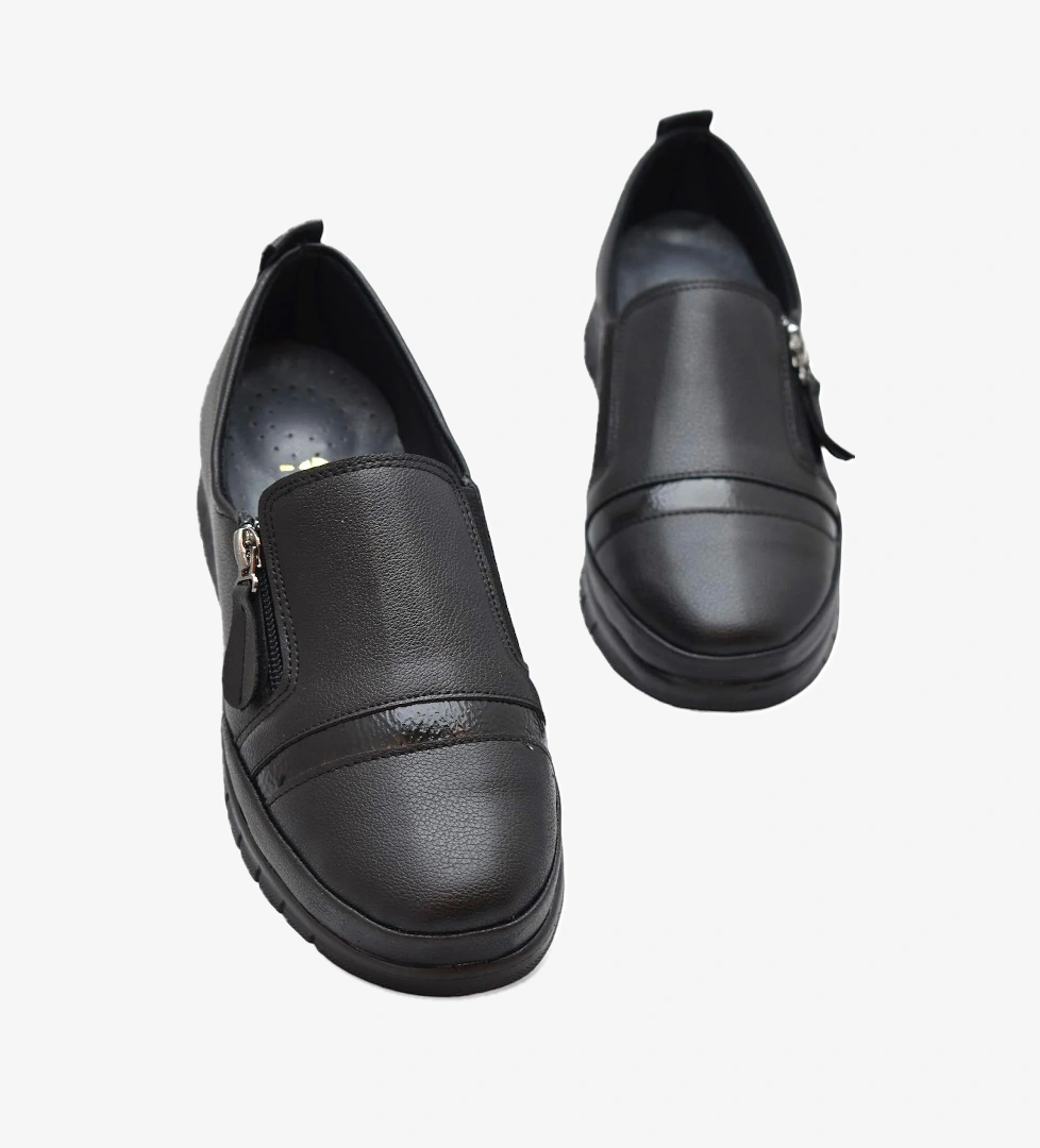 Ayakkabı Burada 0243 Fermuarlı Rahat Ortopedik Taban Günlük Kadın Ayakkabı Babet Kadın Kışlık Ayakkabı model görseli