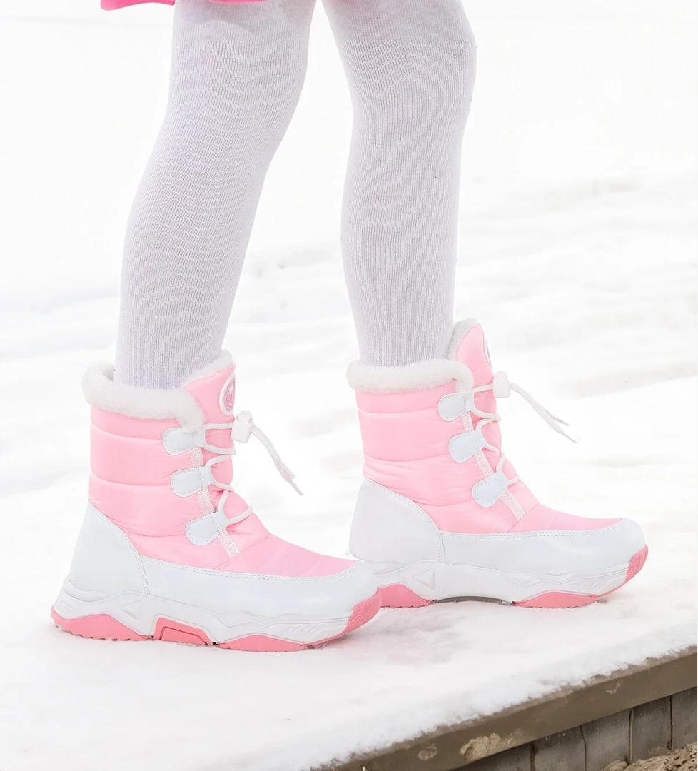 Alison Bağcıklı Kız Çocuk Kar Botu Pembe - Beyaz