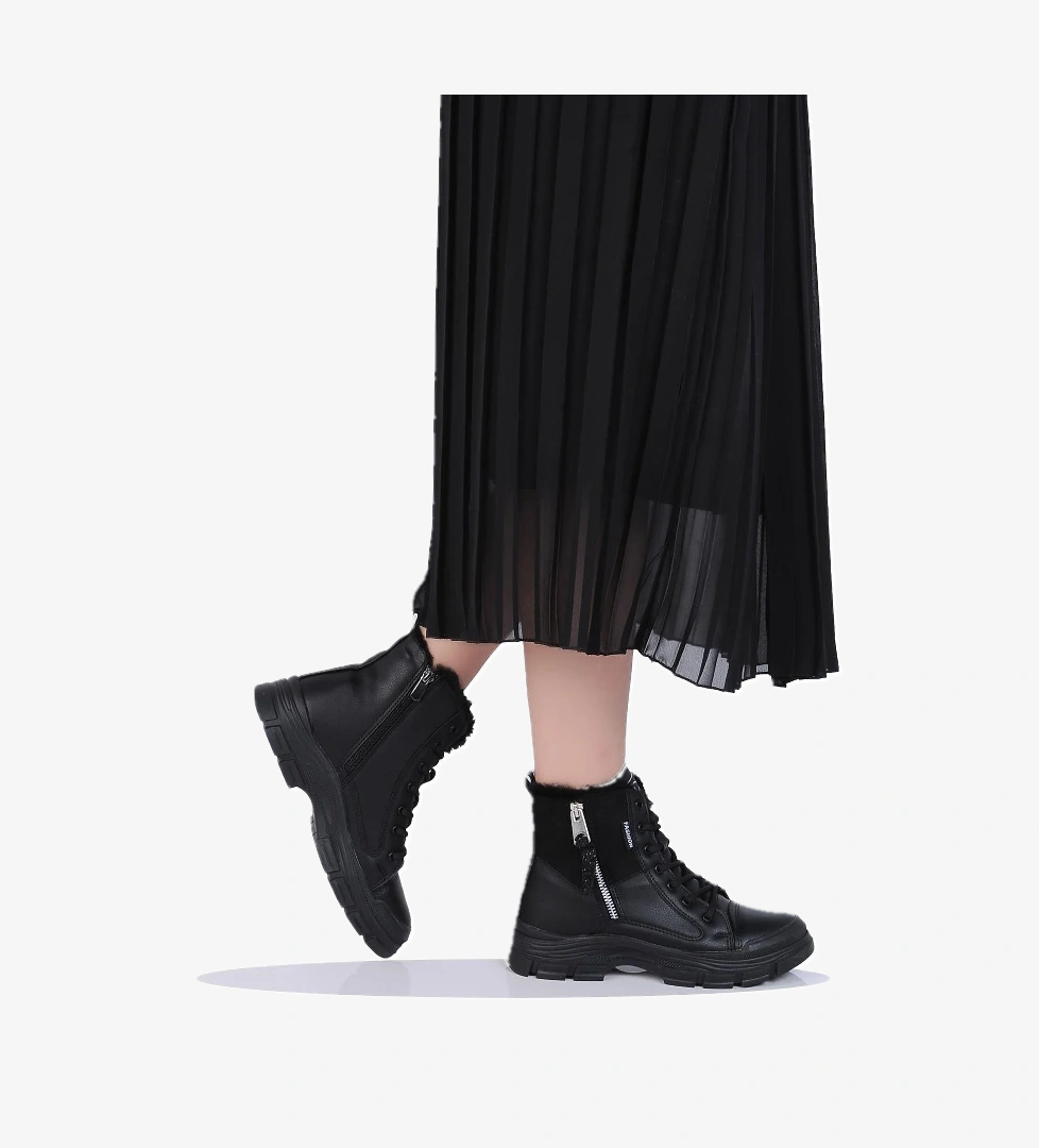 Mp 242-2246Zn Kadın Kürklü Kışlık Düz Bot