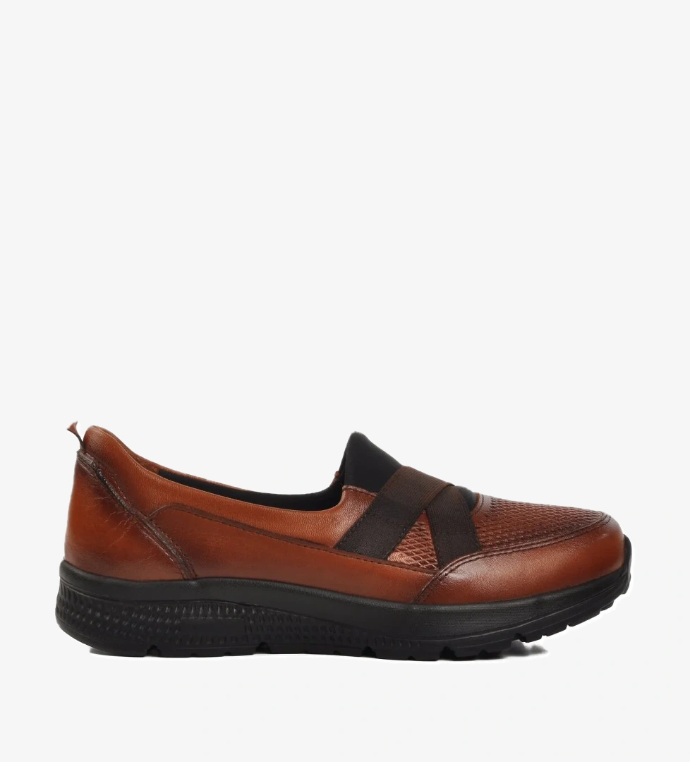 Ayakmod 017-l Siyah Taba Hakiki Deri Kadın Günlük Ayakkabı model görseli