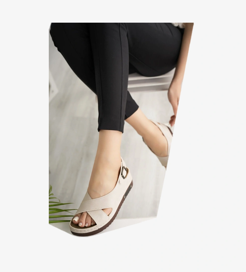 Lora Anatomik Ortopedik Comfort Rahat Taban Kadın Sandalet Terlik - Görsel 1