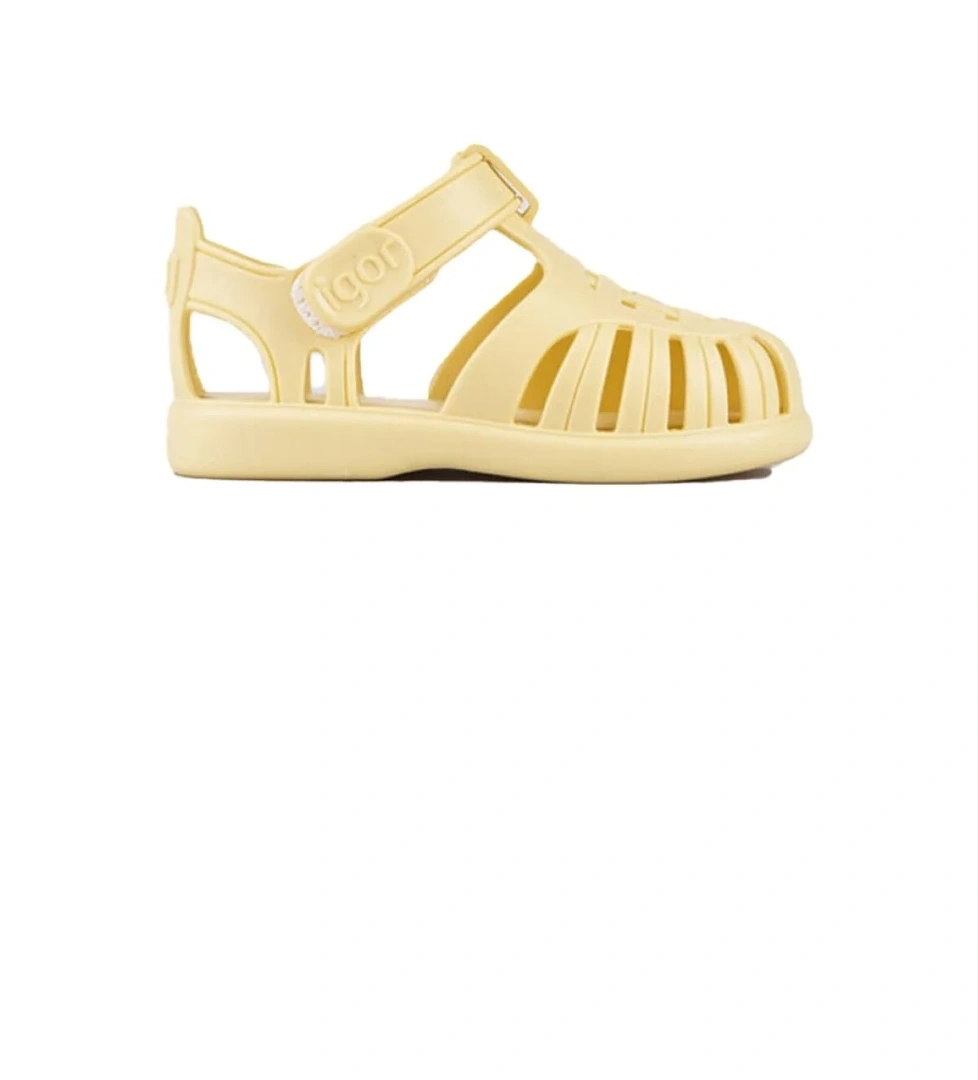 Tobby Solid Çocuk Sarı Sandalet - Görsel 1