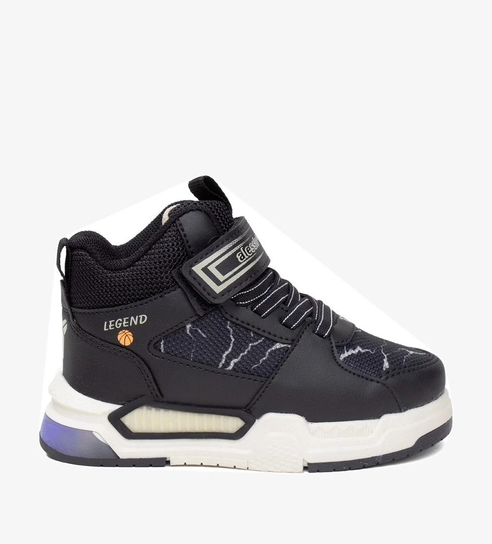 Elit ASCNK042 Patik Erkek Çocuk Hi Sneaker Siyah - Görsel 1