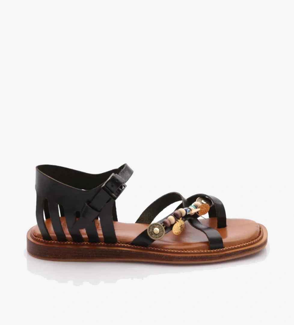 307 Kadin Arkasi Kapali Yildiz Süslemeli Sandalet