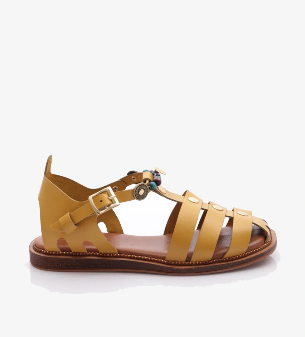 Dgn 306 Kadin Bilekten Bağlama Boncuklu Sandalet model görseli