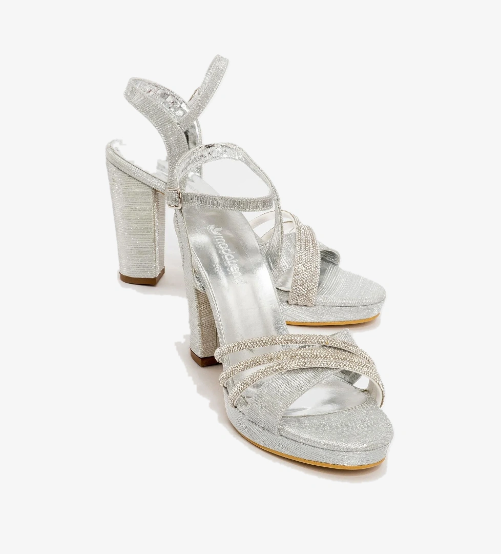 Kadıın Topuklu Sandalet GÜMÜŞ SİM