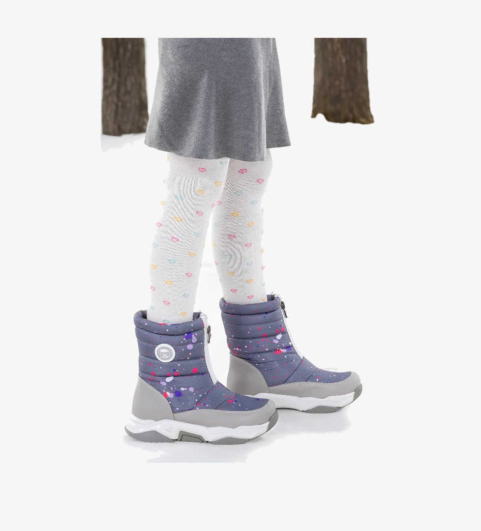 Kiko Kids Mars Fermuarlı Kız Çocuk Kar Botu Füme - Fuşya - Görsel 1