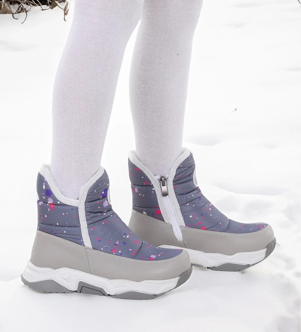 Rocco Fermuarlı Kız Çocuk Kar Botu Füme - Fuşya - Görsel 1