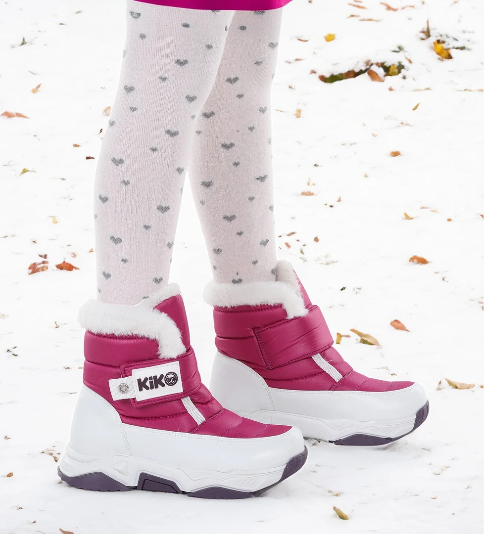 Magic Cırtlı Kız Çocuk Kar Botu Mor - Beyaz