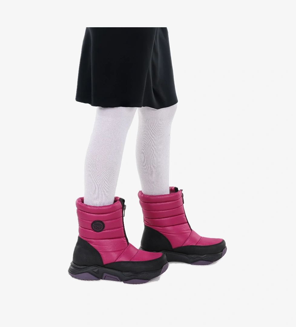 Sumo Fermuarlı Kız Çocuk Kar Botu Mor - Siyah