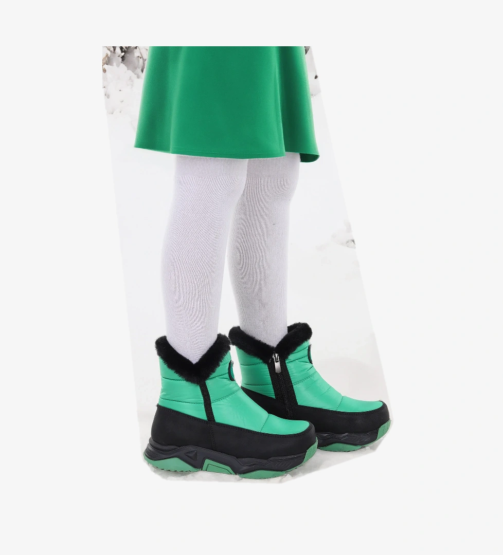 Pamela Fermuarlı Kız Çocuk Kar Botu Yeşil - Görsel 1