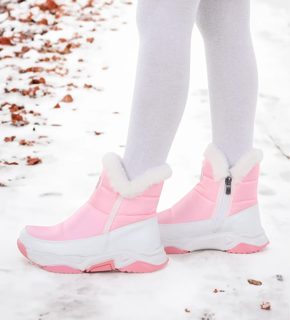 Pamela Fermuarlı Kız Çocuk Kar Botu Pembe