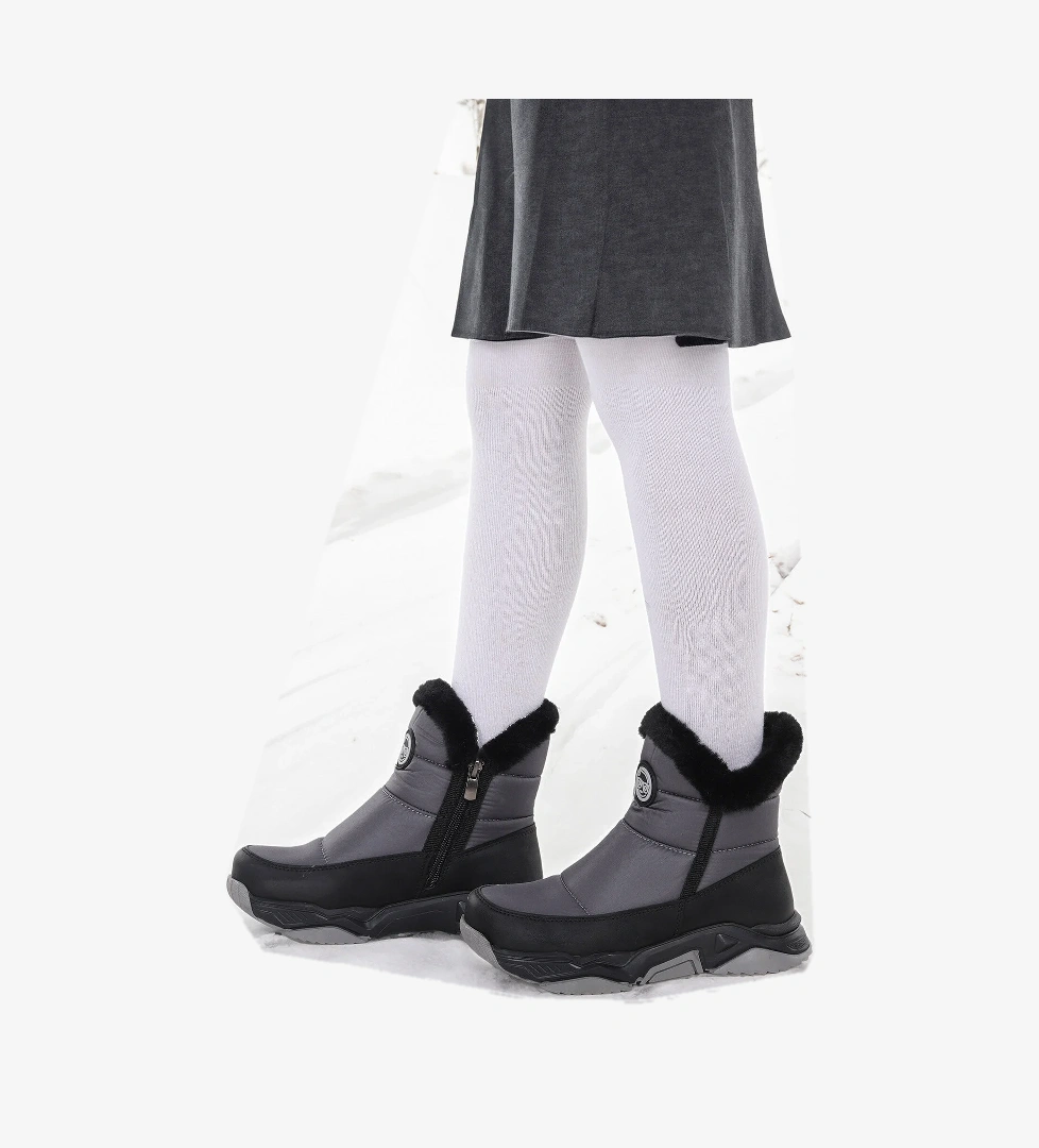 Pamela Fermuarlı Kız Çocuk Kar Botu Füme - Görsel 1