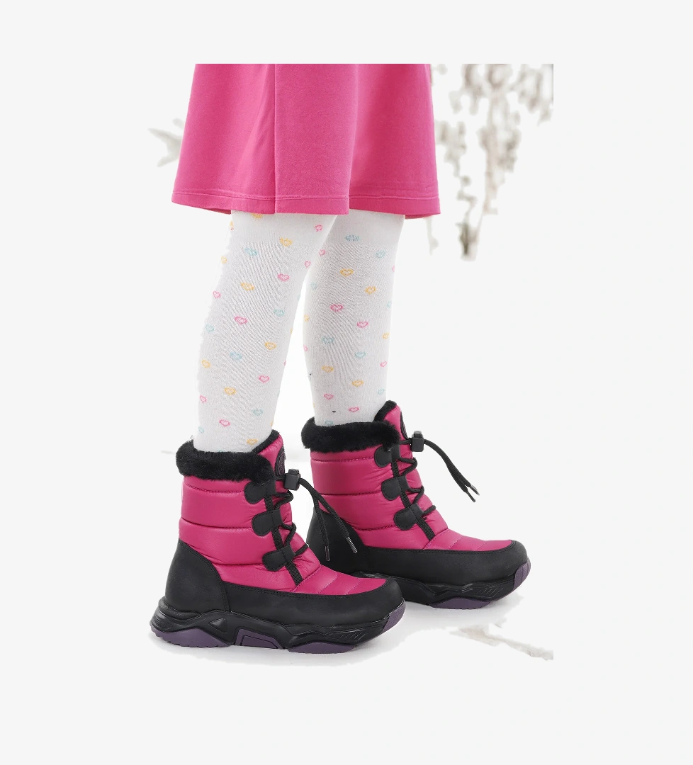 Alison Bağcıklı Kız Çocuk Kar Botu Siyah - Lila