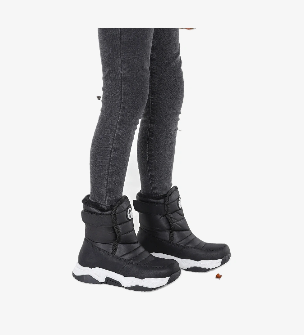 Monny Cırtlı Erkek Çocuk Kar Botu Siyah - Beyaz - Görsel 1