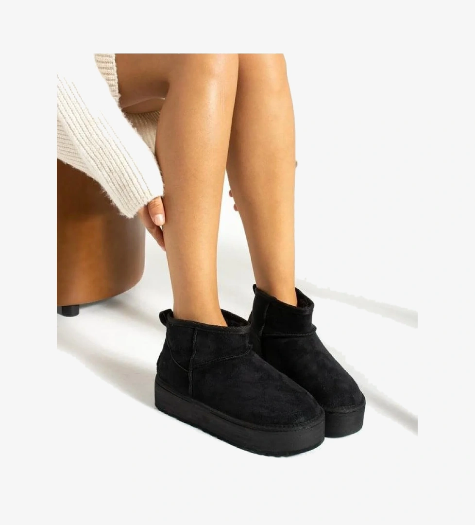 Yüksek Taban İçi Kürklü Taba Kadın Bot - Görsel 1