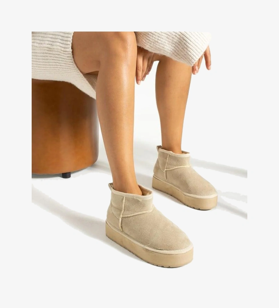 Odesa Ayakkabı Yüksek Taban İçi Kürklü Taba Kadın Bot model görseli