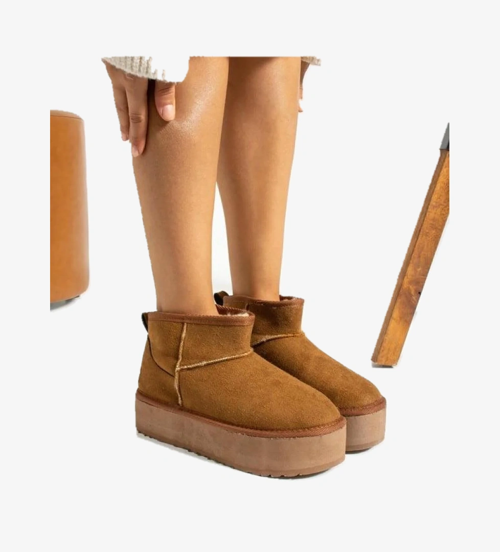 Yüksek Taban İçi Kürklü Taba Kadın Bot