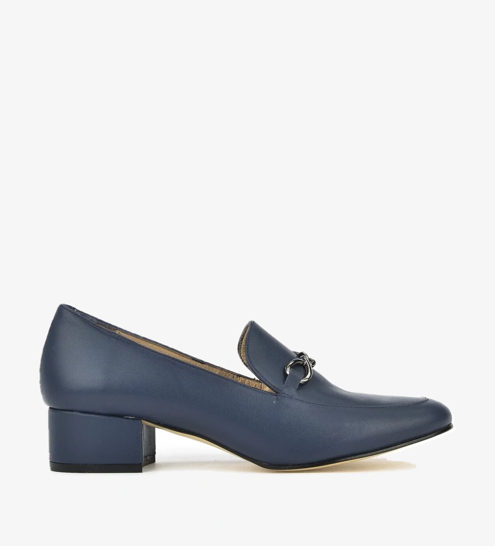 Kadın Hakiki Deri Topuklu Ayakkabı 1431030Z1607 Lacivert