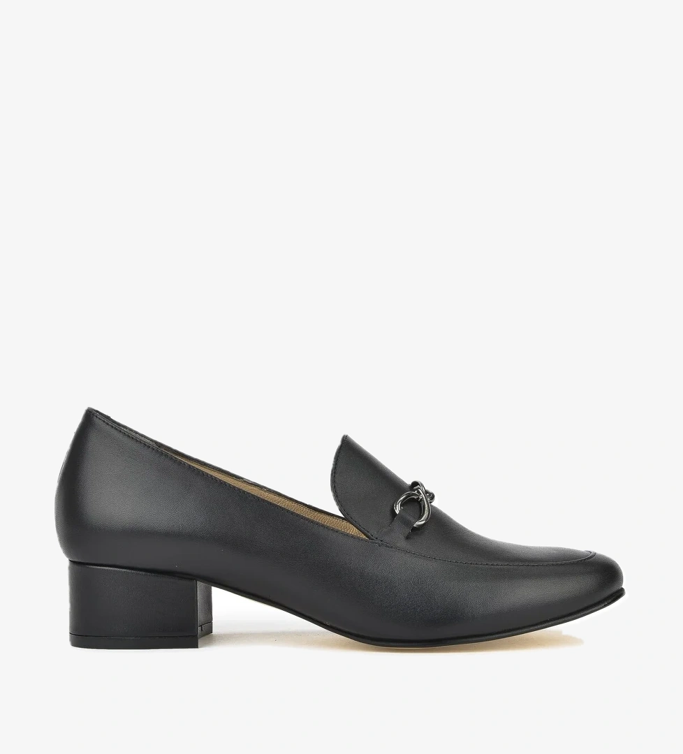 Kadın Hakiki Deri Topuklu Ayakkabı 1431030Z1607 Siyah