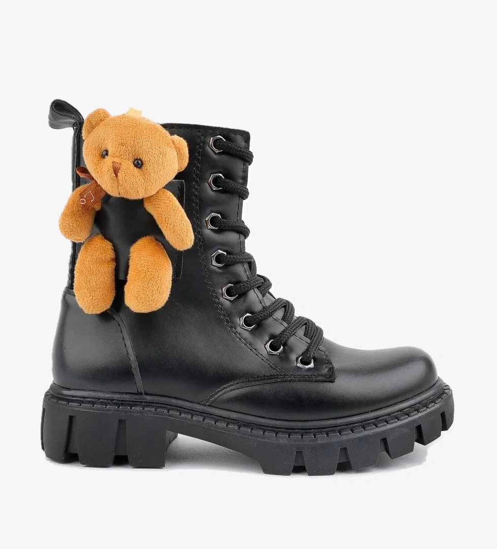 PİNKY Garantili Ayıcıklı Fermuarlı Bağcıklı Postal Çocuk Bot