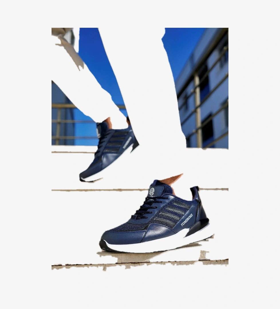 Erkek Lacivert Ortopedik Günlük Garantili Yürüyüş Koşu Sneaker Spor Ayakkabı TRXS-1769