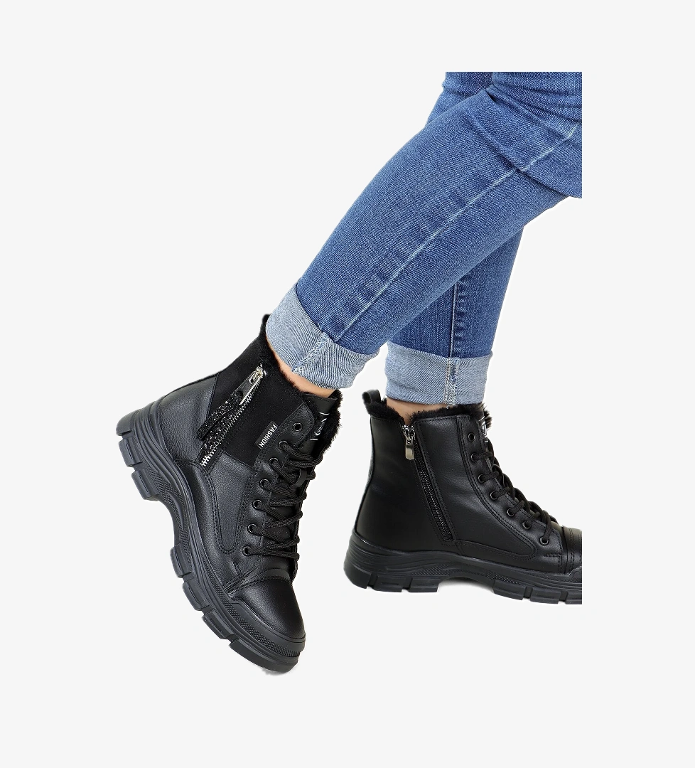 . Julia Suya Dayanıklı Kürklü Fermuarlı Spor Kadın Bot - Görsel 1