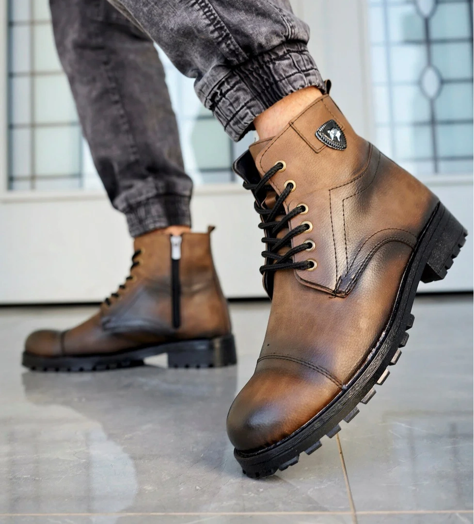 Tomiross Tomiross Açık Thomas Kahve Haki Yeşil Garantili & Su & Soğuk Geçirmez Kışlık Fermuarlı Bot Kauçuk Taban Sağlam Thomas-254 model görseli