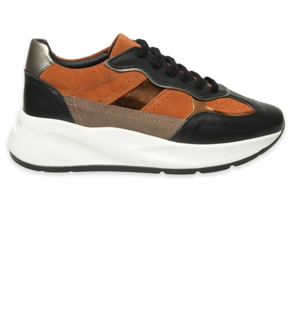 D24Ka-315 Günlük Siyah-Kahverengi Kadın Spor Ayakkabı