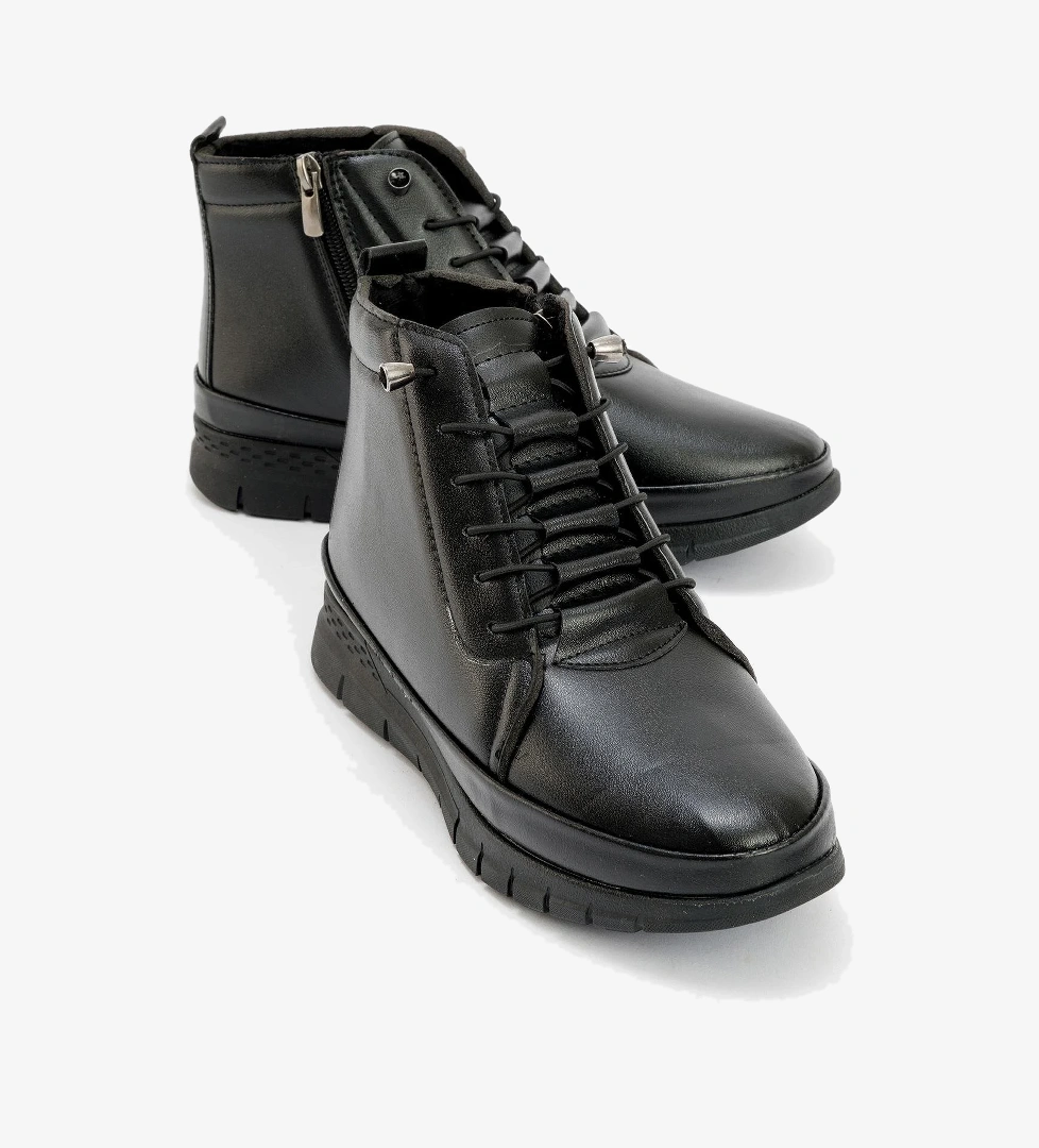 Bağcıklı Kadın Bot SİYAH CİLT - Görsel 1