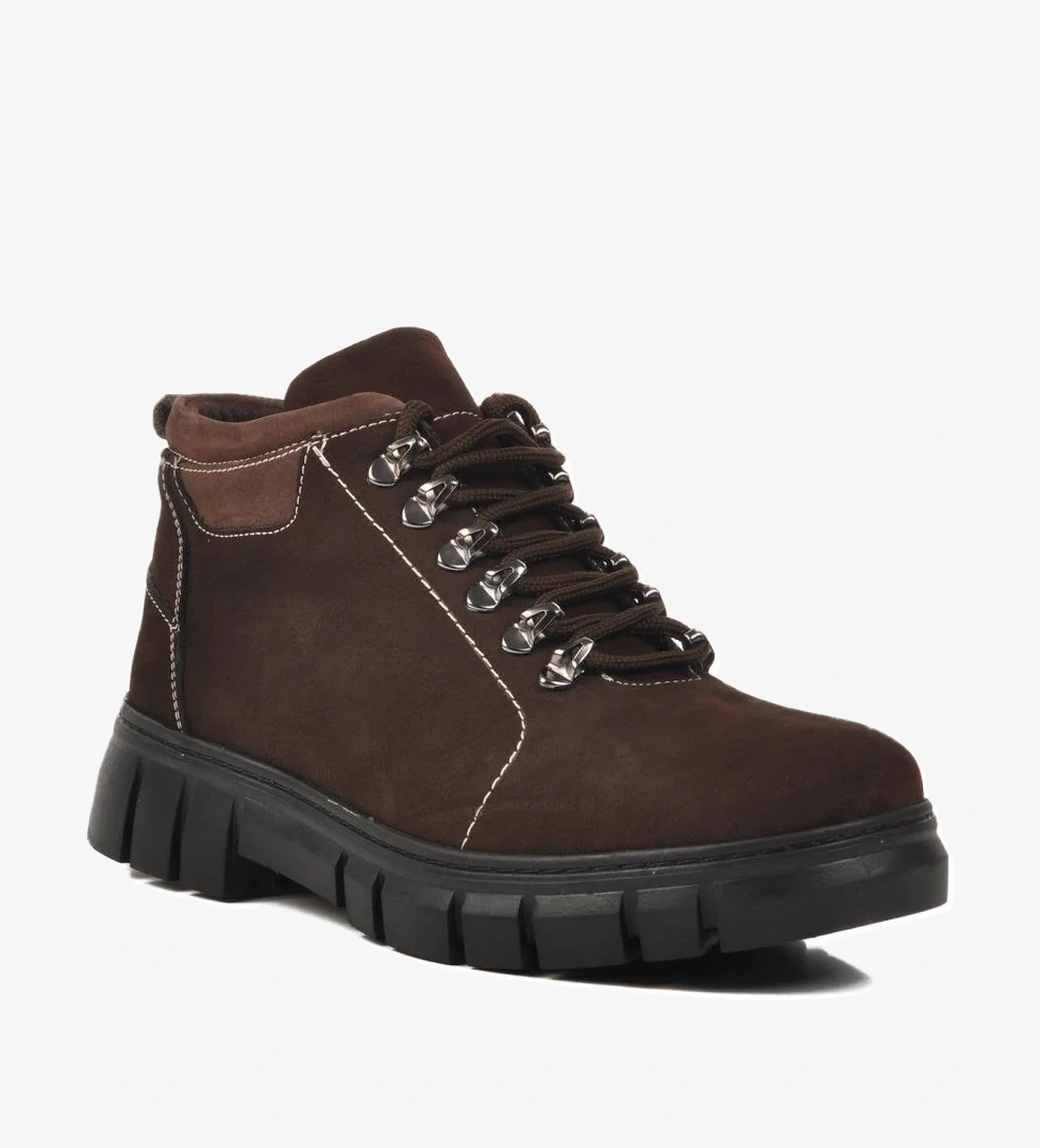 25016 Kahve Nubuk Hakiki Deri Erkek Outdoor Bot - Görsel 1