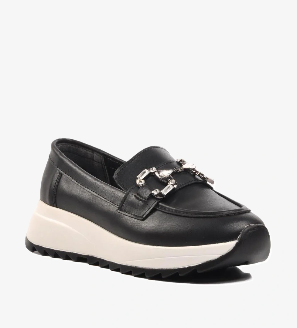 Ayakmod 514519 Siyah Cilt Kadın Günlük Ayakkabı model görseli