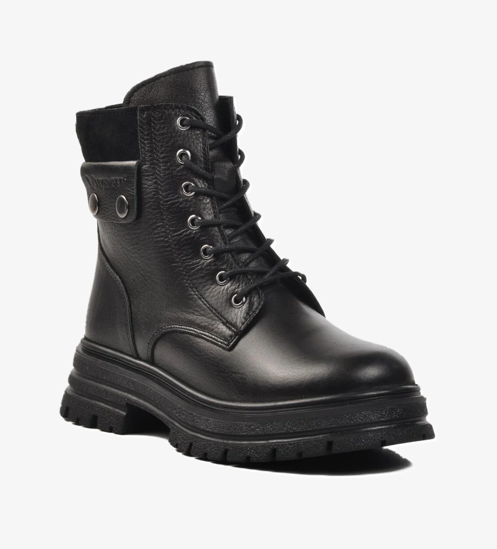 Voyager 9814 Siyah Bej İçi Kürklü Hakiki Deri Kadın Bot model görseli